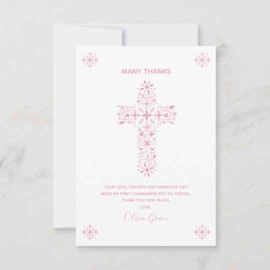 First Holy Communion Thank You Card - Custom Note | Zazzle.com