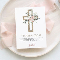 First Holy Communion Thank You Dusty Pink Rose