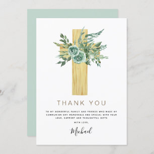 First Holy Communion Thank You Eucalyptus Invitation