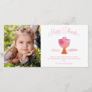 First Holy Communion Photo Thank You Cards Zazzle First Holy Communion Thank You Photo Card