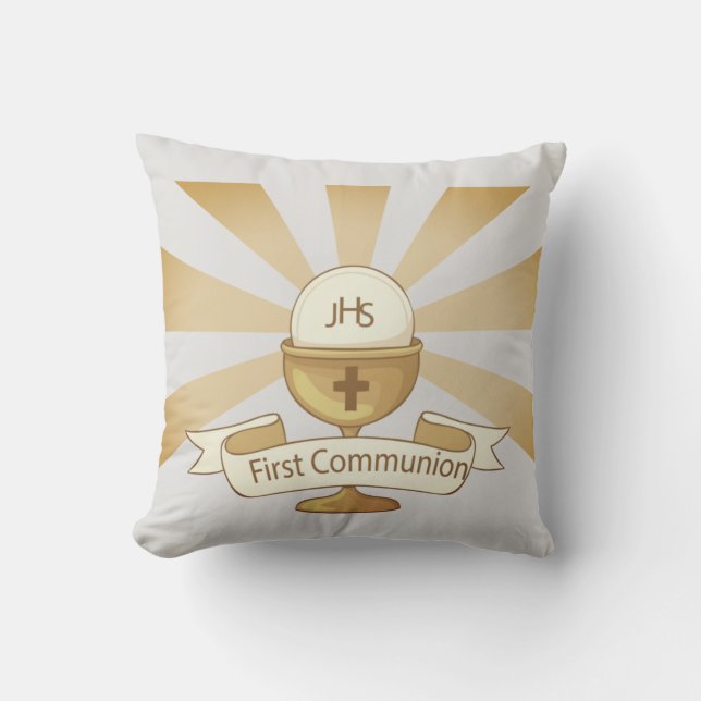 First Holy Communion  Throw Pillow (Front)