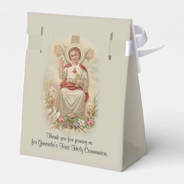 First Holy Communion Traditional Jesus Children Favor Boxes (Back Side)