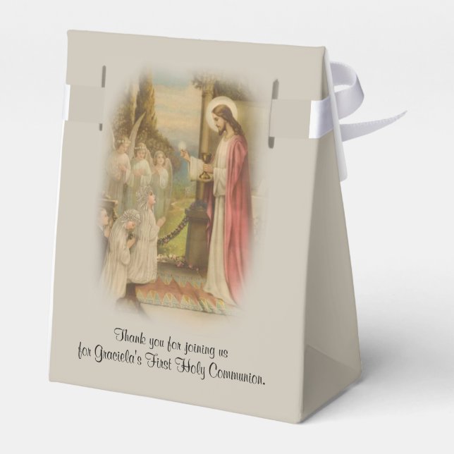 First Holy Communion Traditional Jesus Children Favor Boxes (Back Side)
