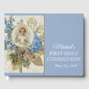 First Holy Communion Vintage Religious Jesus Guest Book