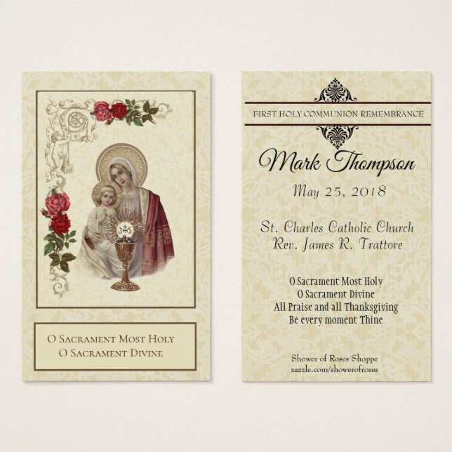 FIRST HOLY COMMUNION VIRGIN MARY JESUS (Front & Back)