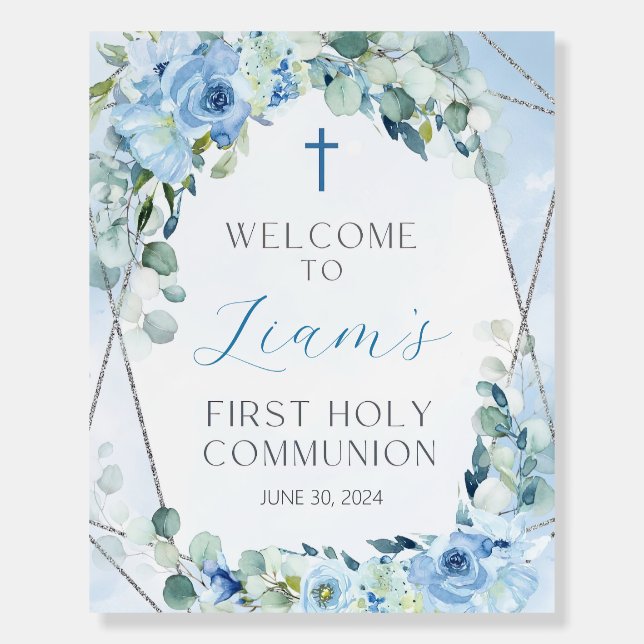 First Holy Communion Welcome Sign, 1st communion  Foam Board (Front)