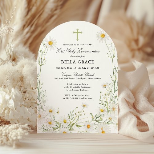 First Holy Communion White Daisy Floral Arch