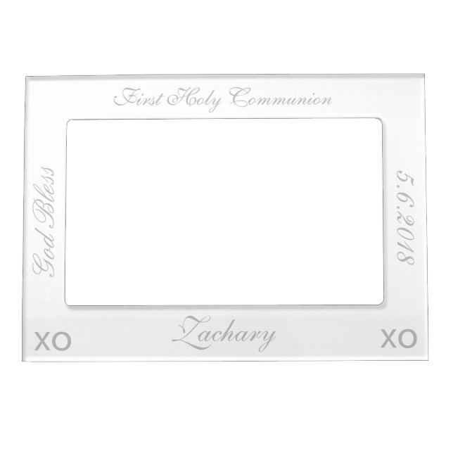 First Holy Communion White Magnetic Photo Frame (Front)