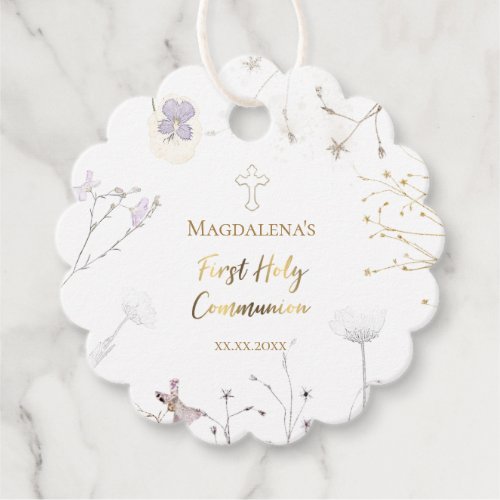 First Holy Communion wildflowers Favor Tags