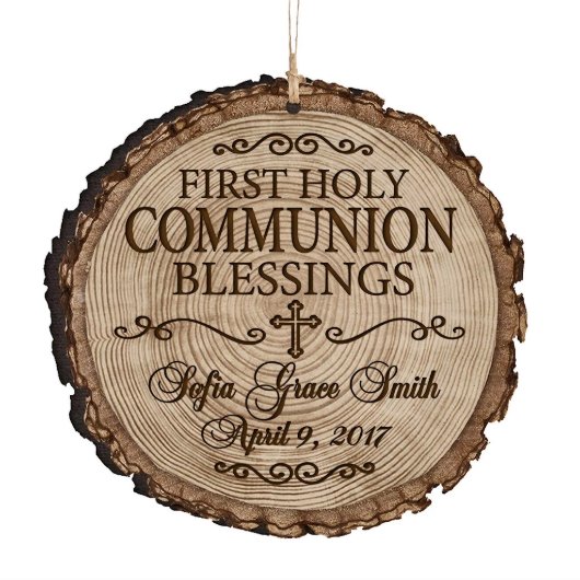 First Holy Communion Wooden Keepsake Ornament (Front)