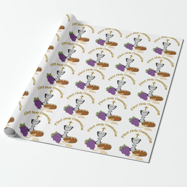 First Holy Communion Wrapping Paper (Unrolled)