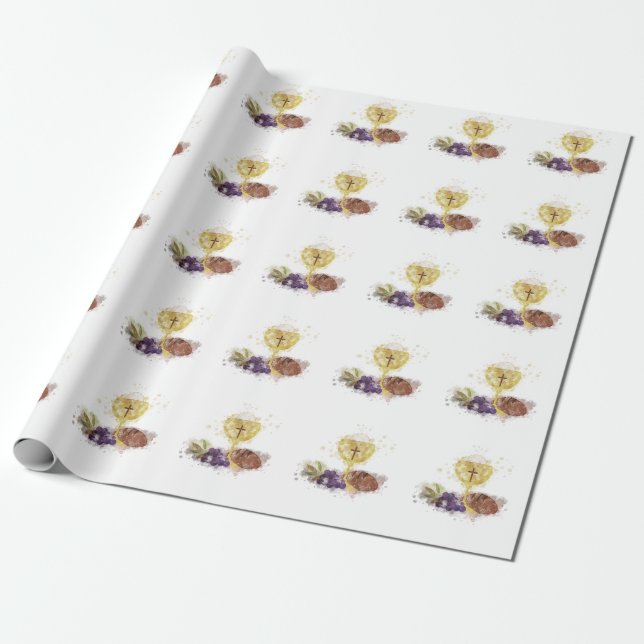 First Holy Communion Wrapping Paper (Unrolled)