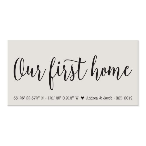 First Home Names and Coordinates White Wall Plaque