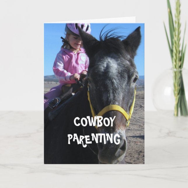 First Horse - Cowboy Parenting Holiday Card (Front)