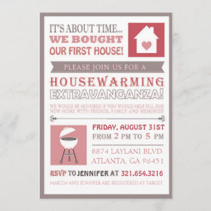 First House Cookout Housewarming Invite - Simple M