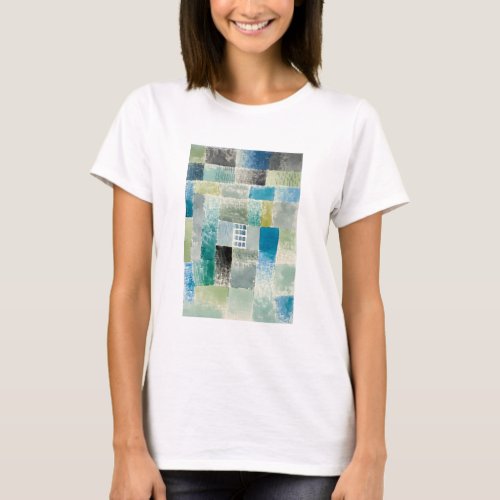 First house in a settlement painting by Paul Klee T_Shirt