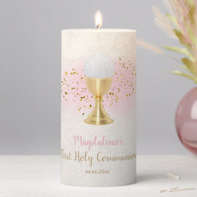 First Hoy Communion Pillar Candle (In Situ)