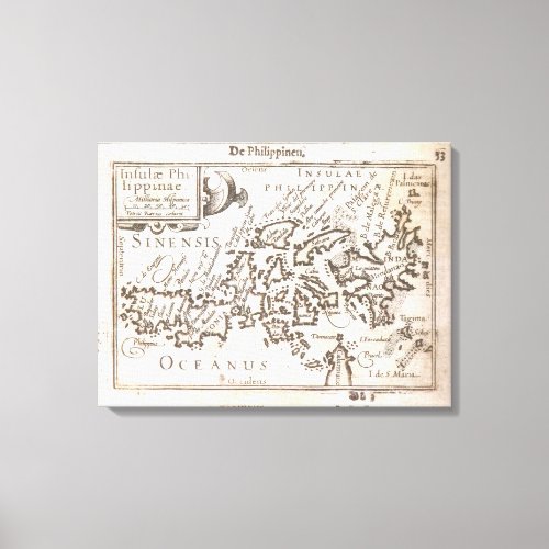 First Individual Map of the Philippines Vintage Canvas Print