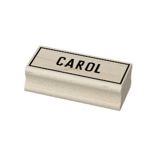 First Initial Plus Name Carol with Flowers Rubber Stamp