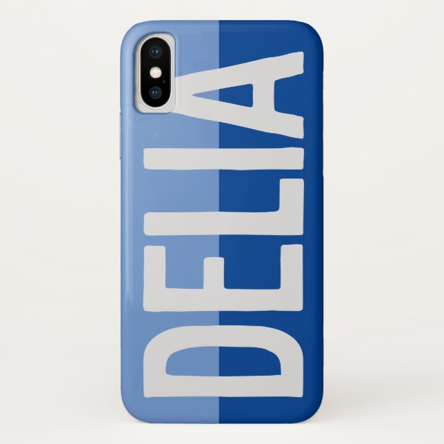 First Initial Plus Name Delia with Flowers Case-Mate iPhone Case (Back)