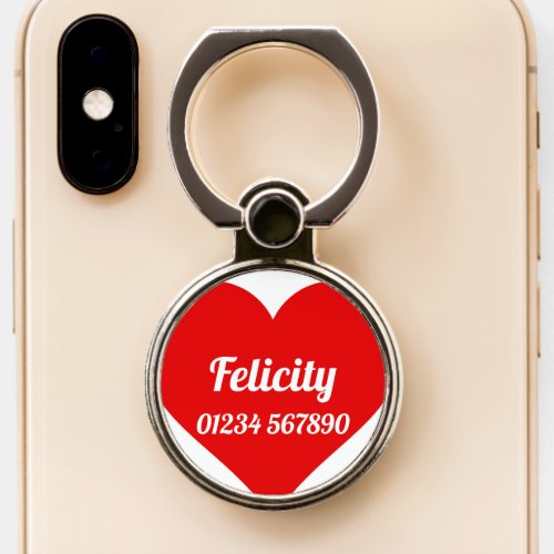 First Initial Plus Name Felicity with Flowers Phone Ring Stand