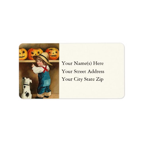 First Jack O Lantern Cute Vintage Address Label