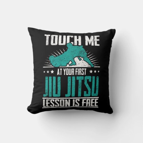 First Jiu Jitsu Lesson Is Free Brazilian BJJ Throw Pillow