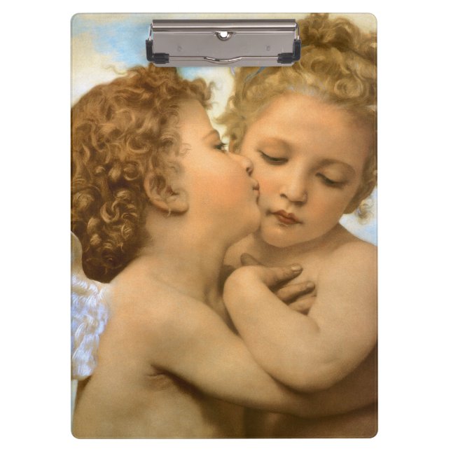 First Kiss (angel detail) by Bouguereau Clipboard (Front)