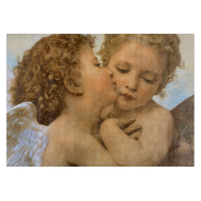 First Kiss (angel detail) by Bouguereau Cutting Board (Front)