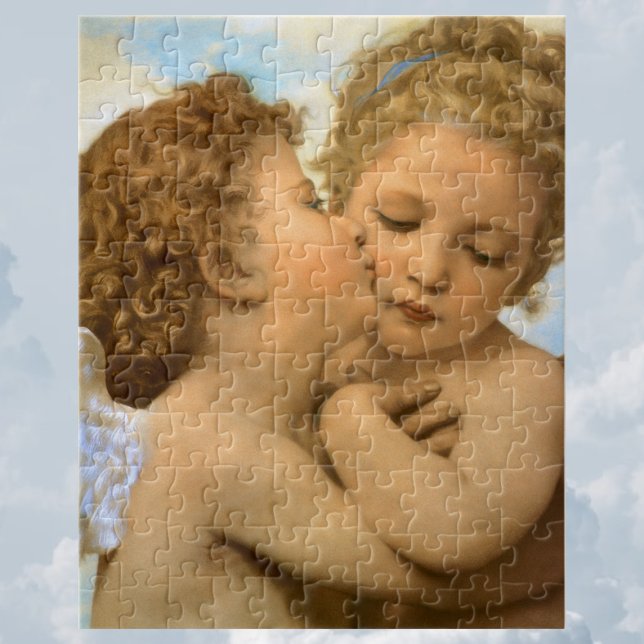 First Kiss (angel detail) by Bouguereau Jigsaw Puzzle (First Kiss (angel detail) by Bouguereau Jigsaw Puzzle)