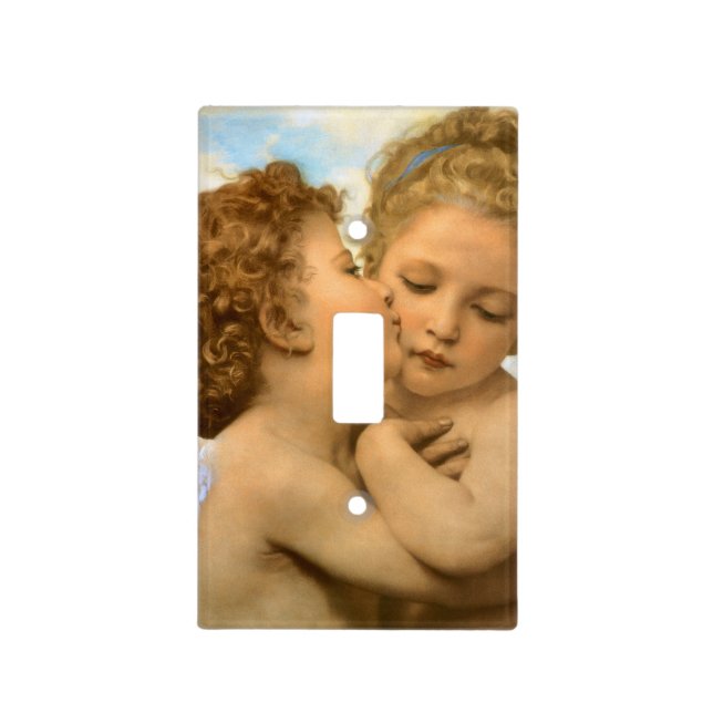 First Kiss (angel detail) by Bouguereau Light Switch Cover (Front)