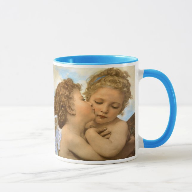 First Kiss (angel detail) by Bouguereau Mug (Right)