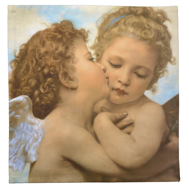 First Kiss (angel detail) by Bouguereau Napkin (Front)