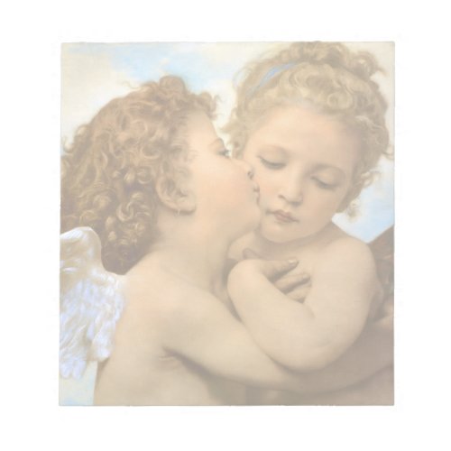 First Kiss angel detail by Bouguereau Notepad