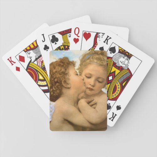 First Kiss angel detail by Bouguereau Playing Cards