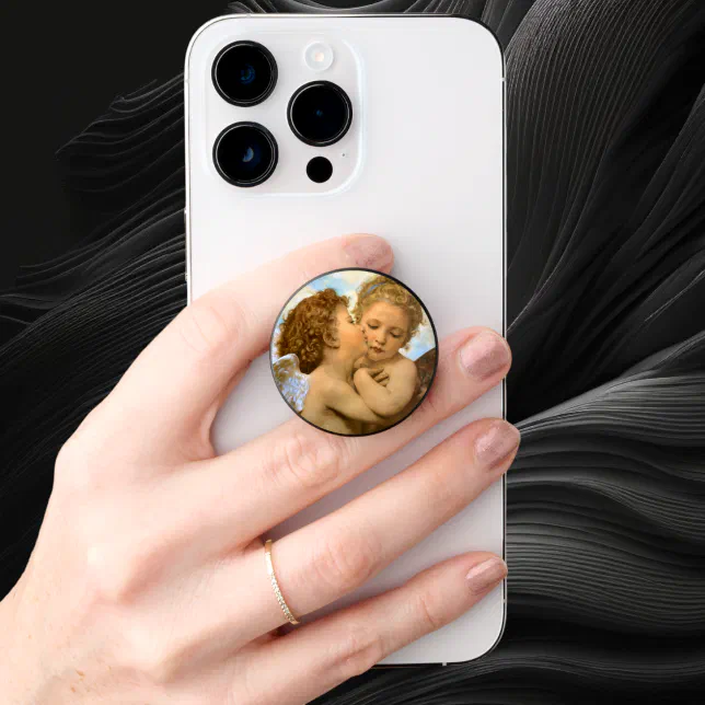 First Kiss (angel detail) by Bouguereau PopSocket | Zazzle