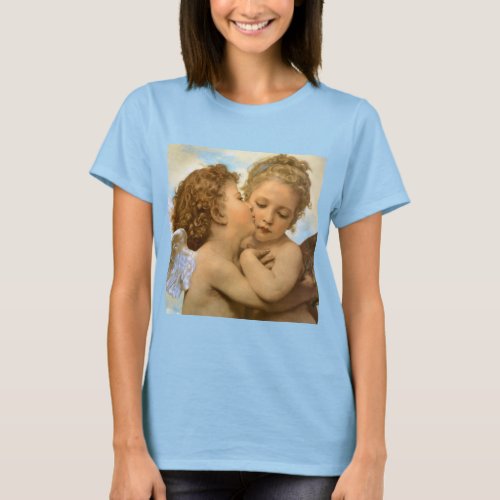 First Kiss angel detail by Bouguereau T_Shirt