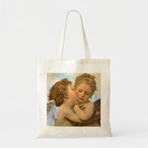 First Kiss (angel detail) by Bouguereau Tote Bag