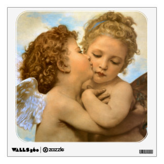 First Kiss (angel detail) by Bouguereau Wall Sticker