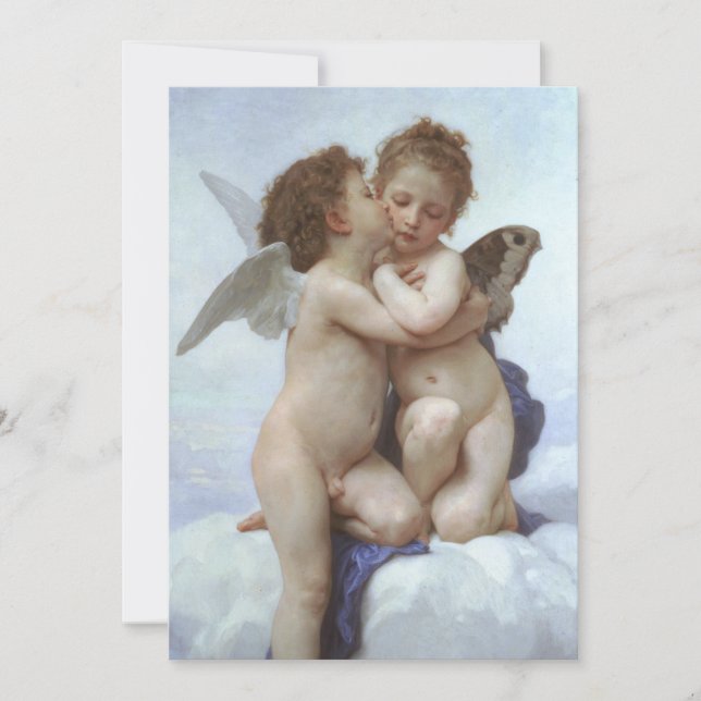 First Kiss by Bouguereau, Vintage Victorian Angels (Front)