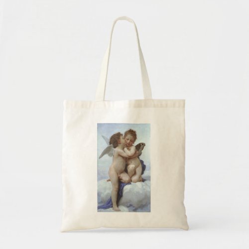 First Kiss by Bouguereau Vintage Victorian Angels Tote Bag