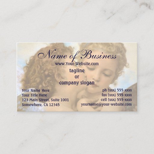 Customizable First Kiss, L'Amour et Psyché, Enfants, Bouguereau Business Card