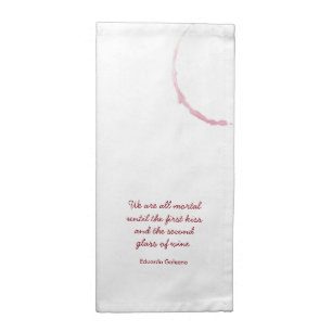 First Kiss Second Glass of Wine - stains  Cloth Napkin