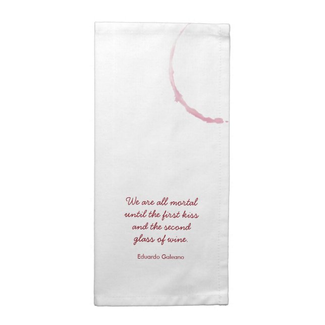 First Kiss Second Glass of Wine - stains  Cloth Napkin (Half Fold)