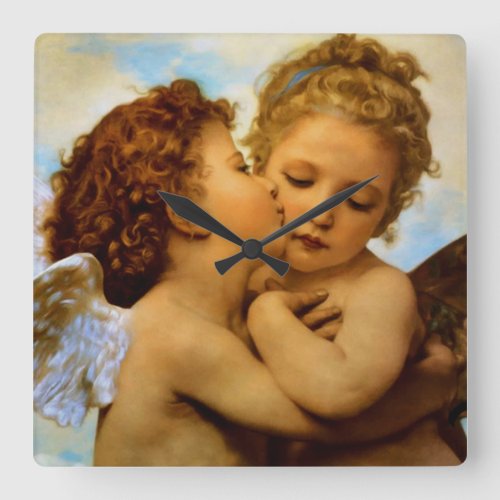 First Kiss Square Wall Clock