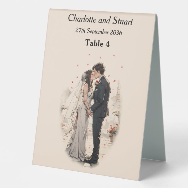 First Kiss Table Tent (Front)