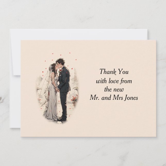 First Kiss Thank You Card (Front)