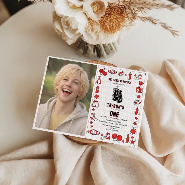 First Knockout Boxing 1st Birthday – Fun Kids Part Invitation (First Knockout Boxing 1st Birthday – Fun Kids Part Invitation
)