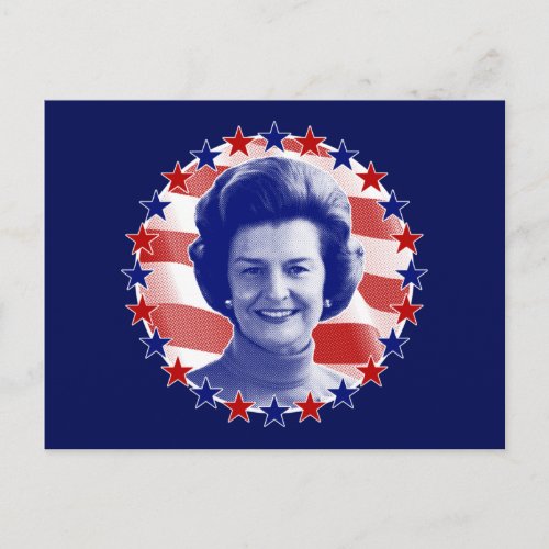 First Lady Betty Ford Stars and Stripes Postcard