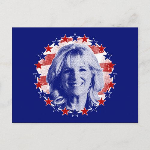 First Lady Jill Biden Stars and Stripes Postcard